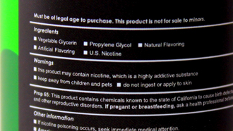 CRFT REUP E-Liquid Ingredients Label